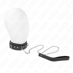 Collier strass noir et laisse chaîne — Kink — vue de face