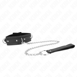 Collier BDSM 3 anneaux D laisse chaîne 65 cm XL — vue 2