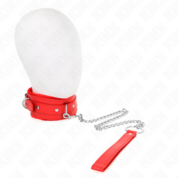 Laisse modèle Kink en Cuir végan rouge pour le plaisir intime.