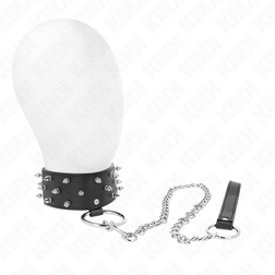 Collier BDSM à pointes coniques et laisse chaîne