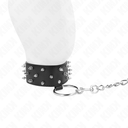 Collier BDSM à pointes coniques et laisse chaîne — vue 3