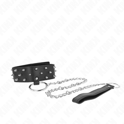 Collier BDSM à pointes coniques et laisse chaîne — vue 4