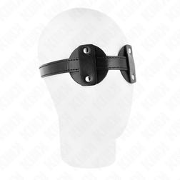 Bandeau yeux double disque cuir végan riveté — vue de face