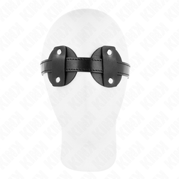 Bandeau yeux double disque cuir végan riveté — vue 3