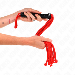 Fouet flogger en corde de coton rouge 56 cm — image 4