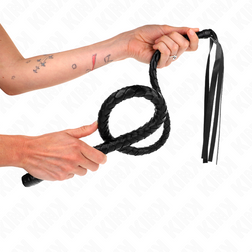 Fouet long tressé manche perlé 110 cm
