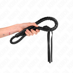 Fouet long tressé manche perlé 110 cm — image 3