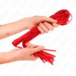 Fouet flogger à lanières souples rouges 70 cm — image 3