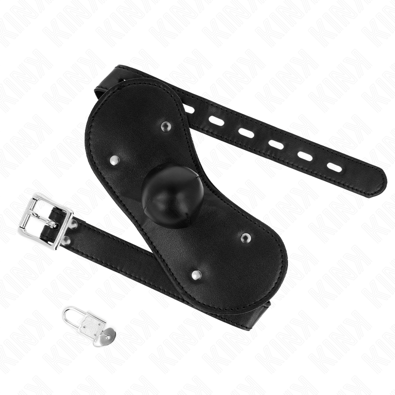KINK MASQUE BOUCLES BALL GAG AVEC SERRURE REGLABLE 42 60 CM