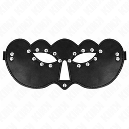 Vue de profil de l'accessoire Masque BDSM cuirette rivetée