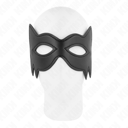 Gros plan sur la texture de l'accessoire Masque BDSM chat