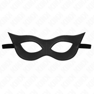 Masque vénitien fetish yeux ouverts similicuir — vue de profil