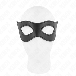 Masque vénitien fetish yeux ouverts similicuir — gros plan