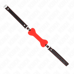 Bâillon BDSM os silicone rouge 12 cm — vue 3