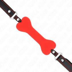 Bâillon BDSM os silicone rouge 12 cm — vue 4