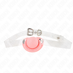 Bâillon tétine Kink rose en silicone avec sangle ajustable