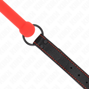 KINK GAG EN OS AVEC SANGLE EN CUIRETTE ROUGE AJUSTABLE 41 57 CM