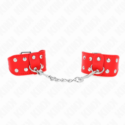Bdsm Menottes bondage rouges à double rangée de clous pour ton plaisir