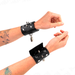 Bracelets bondage pointes chromées — vue 3