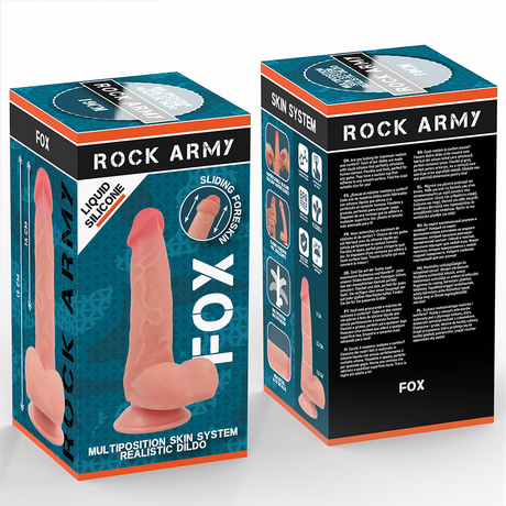 ROCK ARMY FOX GODE REALISTE DUAL DENSITY 19 CM AVEC VENTOUSE