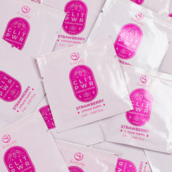 Gel stimulant clitoridien fraise chauffant et vibrant 2 ml — Clit Pwr