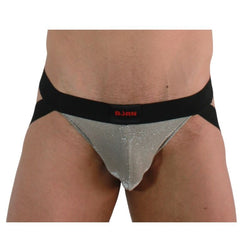 Jockstrap brillant champagne ceinture noire — 001