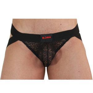 Jockstrap aus transparenter schwarzer Spitze — 005