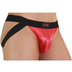Jockstrap satin rouge ceinture noire — 010
