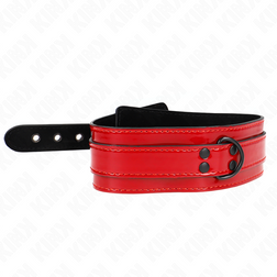 Collier rouge vin doublé mousse noire — Kink — vue de profil