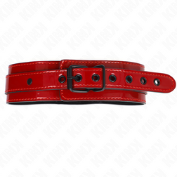 Collier rouge vin doublé mousse noire — Kink — gros plan