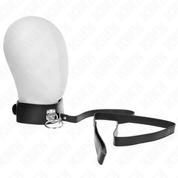 Collier fétiche cuir noir avec laisse extra-longue 116 cm
