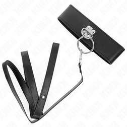 Collier fétiche cuir noir avec laisse extra-longue 116 cm — vue 4