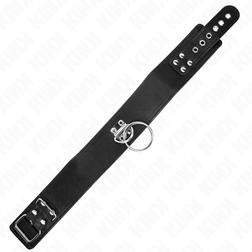 Collier fétiche cuir noir avec laisse extra-longue 116 cm — vue 6