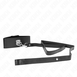Collier noir lisse et laisse longue 116 cm — Kink — vue 3