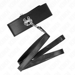 Collier noir lisse et laisse longue 116 cm — Kink — vue 4