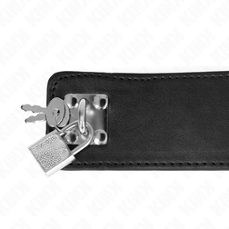 Collier noir lisse fermoir rapide et laisse chaîne — Kink — détail du matériau