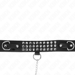 Collier BDSM à rivets bombés avec laisse chaîne 65 cm — réglable 37-42 cm — vue 5