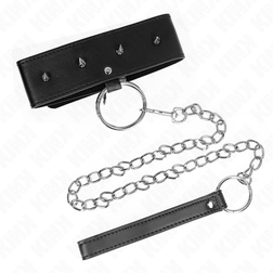 Collier pointes pyramides et clous avec laisse chaîne — Kink — vue 4