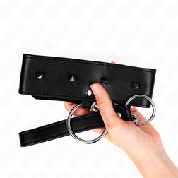 Collier pointes pyramides et clous avec laisse chaîne — Kink — vue 5