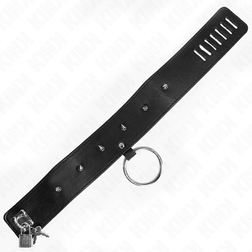 Collier pointes pyramides et clous avec laisse chaîne — Kink — vue 7