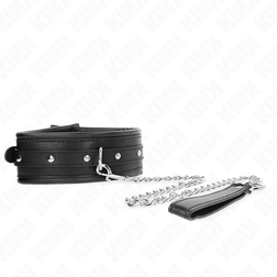Collier BDSM à boucle chromée avec laisse chaîne 65 cm — vue 3