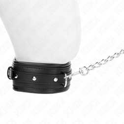 Collier BDSM à boucle chromée avec laisse chaîne 65 cm — vue 4