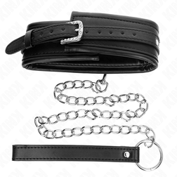 Collier BDSM à boucle chromée avec laisse chaîne 65 cm — vue 5