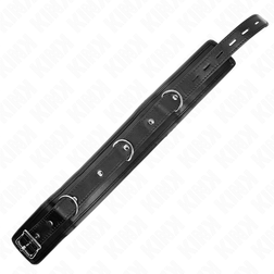 Collier noir rembourré 3 anneaux et laisse chaîne — Kink — détail du matériau
