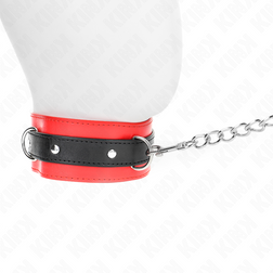 Collier BDSM bicolore rouge et noir laisse chaîne — vue 2