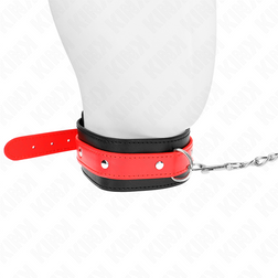 Collier BDSM rouge avec laisse chaîne 65 cm, réglable 36-43 cm — vue 3