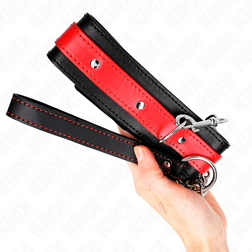 Collier BDSM rouge avec laisse chaîne 65 cm, réglable 36-43 cm — vue 4