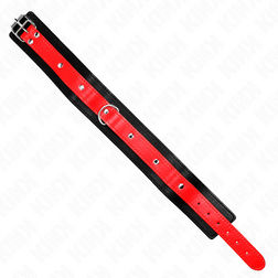 Collier BDSM rouge avec laisse chaîne 65 cm, réglable 36-43 cm — vue 6