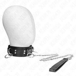 Collier BDSM 3 anneaux avec laisse chaîne 80 cm