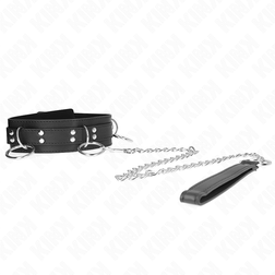 Collier BDSM 3 anneaux avec laisse chaîne 80 cm — vue 3